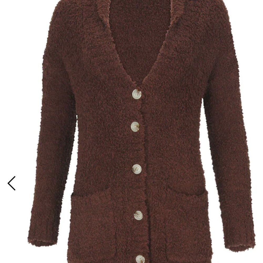 Venus Teddy Duster Bitter Chocolate Cardigan M - Picture 5 of 5